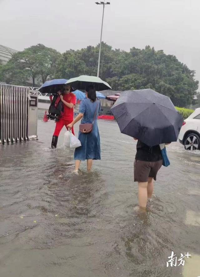 會展中心A口附近出現水浸